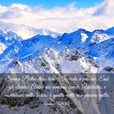 Picture 03 - Giovanni 21:3 RIV - Simon Pietro disse loro: Io vado a pescare. Essi - Bible Verse Picture