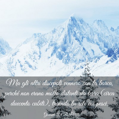 Picture 03 - Giovanni 21:8 RIV - Ma gli altri discepoli vennero con la barca, - Bible Verse Picture