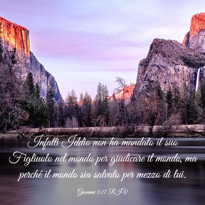 Picture 03 - Giovanni 3:17 RIV - Infatti Iddio non ha mandato il suo Figliuolo nel - Bible Verse Picture