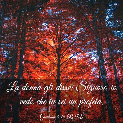 Picture 03 - Giovanni 4:19 RIV - La donna gli disse: Signore, io vedo che tu sei - Bible Verse Picture