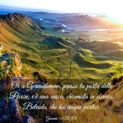 Picture 03 - Giovanni 5:2 RIV - Or a Gerusalemme, presso la porta delle Pecore, - Bible Verse Picture