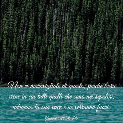 Picture 03 - Giovanni 5:28 RIV - Non vi maravigliate di questo; perché l’ora - Bible Verse Picture