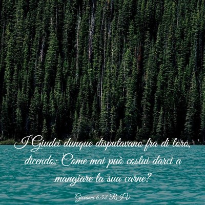 Picture 03 - Giovanni 6:52 RIV - I Giudei dunque disputavano fra di loro, dicendo: - Bible Verse Picture