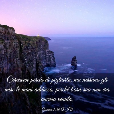Picture 03 - Giovanni 7:30 RIV - Cercavan perciò di pigliarlo, ma nessuno gli - Bible Verse Picture
