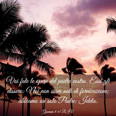 Picture 03 - Giovanni 8:41 RIV - Voi fate le opere del padre vostro. Essi gli - Bible Verse Picture