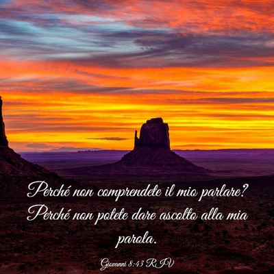 Picture 03 - Giovanni 8:43 RIV - Perché non comprendete il mio parlare? Perché - Bible Verse Picture