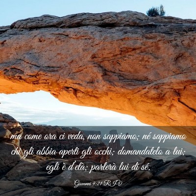 Picture 03 - Giovanni 9:21 RIV - ma come ora ci veda, non sappiamo; né sappiamo - Bible Verse Picture
