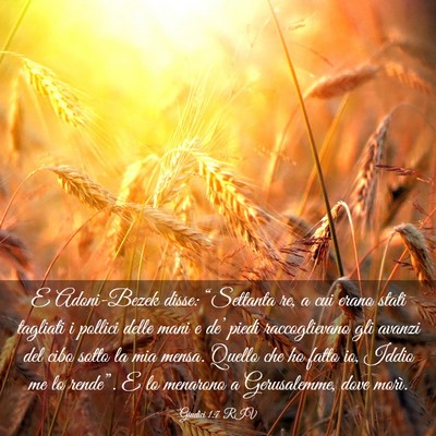 Picture 03 - Giudici 1:7 RIV - E Adoni-Bezek disse: “Settanta re, a cui erano - Bible Verse Picture