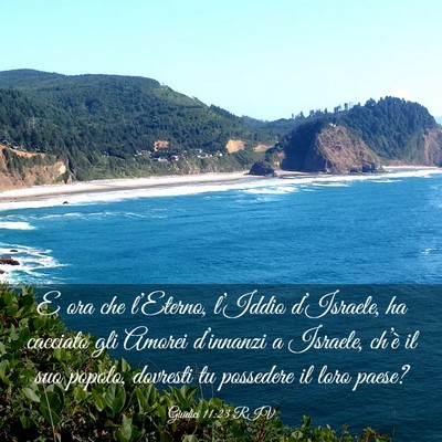 Picture 03 - Giudici 11:23 RIV - E ora che l’Eterno, l’Iddio d’Israele, ha - Bible Verse Picture