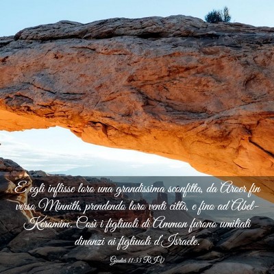 Picture 03 - Giudici 11:33 RIV - E egli inflisse loro una grandissima sconfitta, - Bible Verse Picture