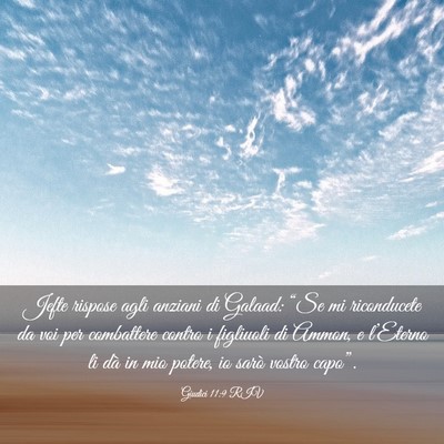 Picture 03 - Giudici 11:9 RIV - Jefte rispose agli anziani di Galaad: “Se mi - Bible Verse Picture