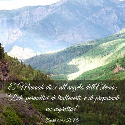 Picture 03 - Giudici 13:15 RIV - E Manoah disse all’angelo dell’Eterno: - Bible Verse Picture