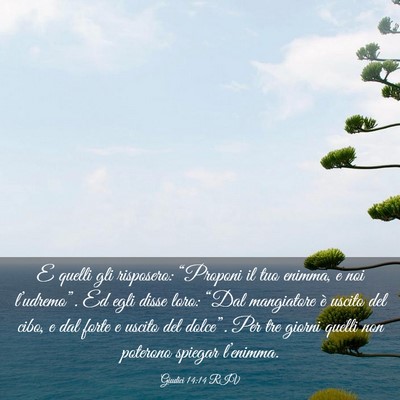 Picture 03 - Giudici 14:14 RIV - E quelli gli risposero: “Proponi il tuo enimma, - Bible Verse Picture