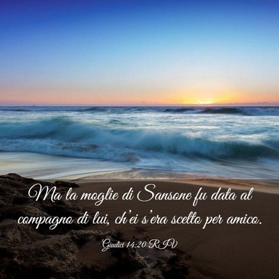 Picture 03 - Giudici 14:20 RIV - Ma la moglie di Sansone fu data al compagno di - Bible Verse Picture