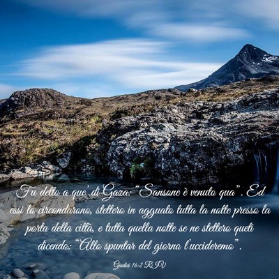 Picture 03 - Giudici 16:2 RIV - Fu detto a que’ di Gaza: “Sansone è venuto - Bible Verse Picture