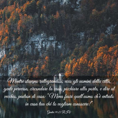 Picture 03 - Giudici 19:22 RIV - Mentre stavano rallegrandosi, ecco gli uomini - Bible Verse Picture