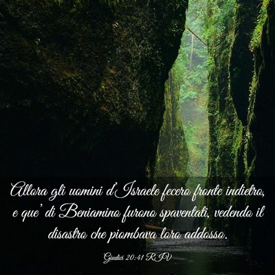 Picture 03 - Giudici 20:41 RIV - Allora gli uomini d’Israele fecero fronte - Bible Verse Picture