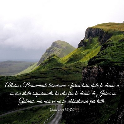 Picture 03 - Giudici 21:14 RIV - Allora i Beniaminiti tornarono e furon loro date - Bible Verse Picture
