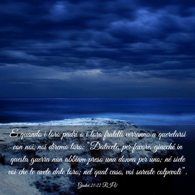 Picture 03 - Giudici 21:22 RIV - E quando i loro padri o i loro fratelli verranno - Bible Verse Picture
