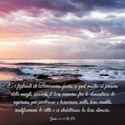 Picture 03 - Giudici 21:23 RIV - E i figliuoli di Beniamino fecero a quel modo: si - Bible Verse Picture