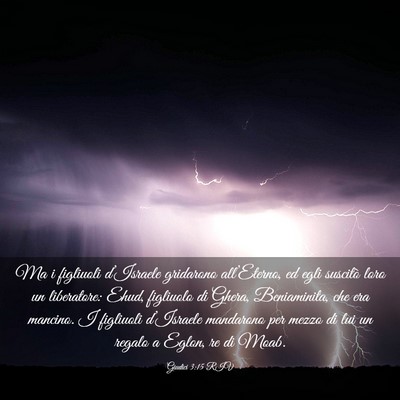 Picture 03 - Giudici 3:15 RIV - Ma i figliuoli d’Israele gridarono - Bible Verse Picture