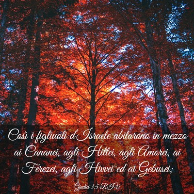 Picture 03 - Giudici 3:5 RIV - Così i figliuoli d’Israele abitarono in mezzo - Bible Verse Picture