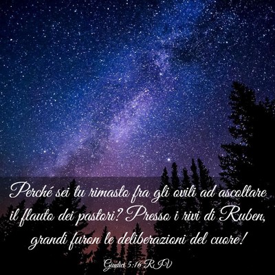 Picture 03 - Giudici 5:16 RIV - Perché sei tu rimasto fra gli ovili ad ascoltare - Bible Verse Picture