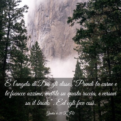 Picture 03 - Giudici 6:20 RIV - E l’angelo di Dio gli disse: “Prendi la carne - Bible Verse Picture