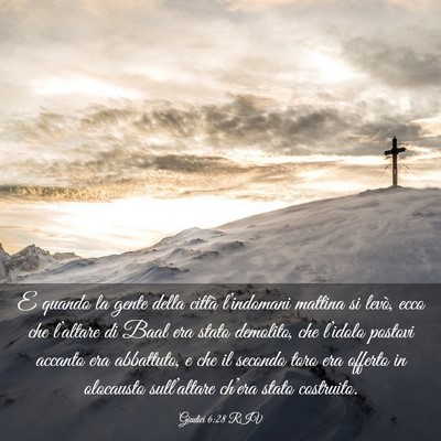 Picture 03 - Giudici 6:28 RIV - E quando la gente della città l’indomani - Bible Verse Picture