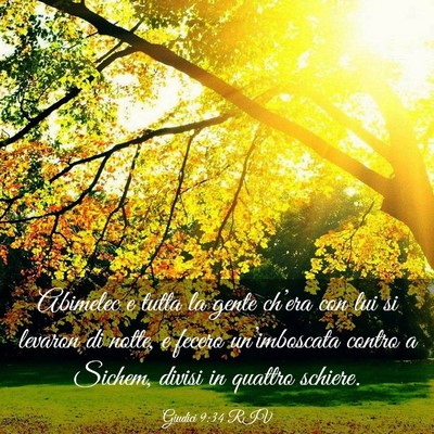 Picture 03 - Giudici 9:34 RIV - Abimelec e tutta la gente ch’era con lui si - Bible Verse Picture