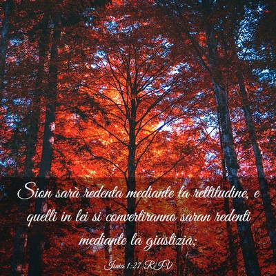 Picture 03 - Isaia 1:27 RIV - Sion sarà redenta mediante la rettitudine, e - Bible Verse Picture