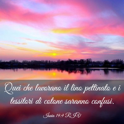 Picture 03 - Isaia 19:9 RIV - Quei che lavorano il lino pettinato e i tessitori - Bible Verse Picture