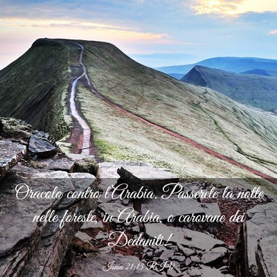 Picture 03 - Isaia 21:13 RIV - Oracolo contro l’Arabia. Passerete la notte - Bible Verse Picture