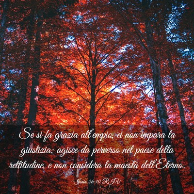 Picture 03 - Isaia 26:10 RIV - Se si fa grazia all’empio, ei non impara la - Bible Verse Picture
