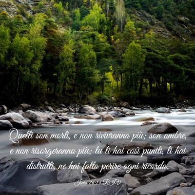Picture 03 - Isaia 26:14 RIV - Quelli son morti, e non rivivranno più; son - Bible Verse Picture