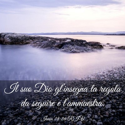 Picture 03 - Isaia 28:26 RIV - Il suo Dio gl’insegna la regola da seguire e - Bible Verse Picture