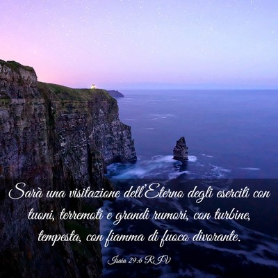 Picture 03 - Isaia 29:6 RIV - Sarà una visitazione dell’Eterno degli - Bible Verse Picture