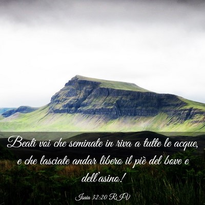 Picture 03 - Isaia 32:20 RIV - Beati voi che seminate in riva a tutte le acque, - Bible Verse Picture