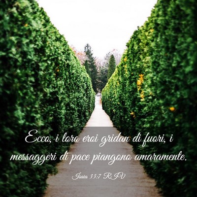 Picture 03 - Isaia 33:7 RIV - Ecco, i loro eroi gridan di fuori, i messaggeri - Bible Verse Picture