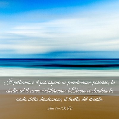 Picture 03 - Isaia 34:11 RIV - Il pellicano e il porcospino ne prenderanno - Bible Verse Picture