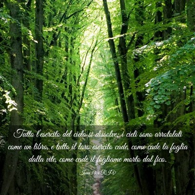 Picture 03 - Isaia 34:4 RIV - Tutto l’esercito del cielo si dissolve; i cieli - Bible Verse Picture