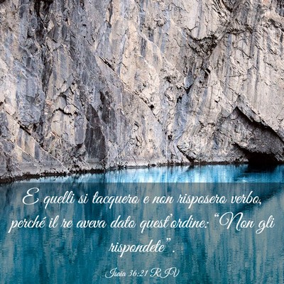 Picture 03 - Isaia 36:21 RIV - E quelli si tacquero e non risposero verbo, - Bible Verse Picture