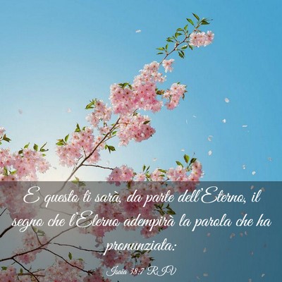 Picture 03 - Isaia 38:7 RIV - E questo ti sarà, da parte dell’Eterno, il - Bible Verse Picture