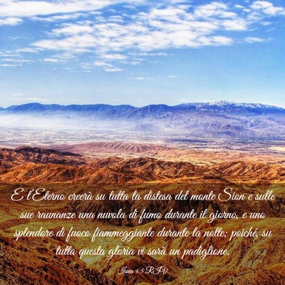 Picture 03 - Isaia 4:5 RIV - E l’Eterno creerà su tutta la distesa del - Bible Verse Picture