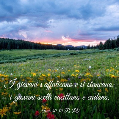 Picture 03 - Isaia 40:30 RIV - I giovani s’affaticano e si stancano; i giovani - Bible Verse Picture