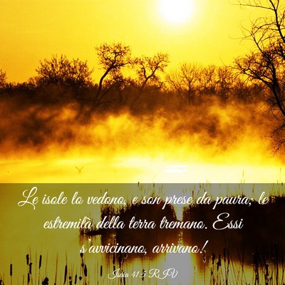 Picture 03 - Isaia 41:5 RIV - Le isole lo vedono, e son prese da paura; le - Bible Verse Picture