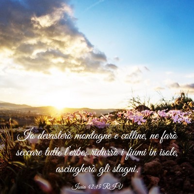 Picture 03 - Isaia 42:15 RIV - Io devasterò montagne e colline, ne farò - Bible Verse Picture