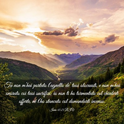 Picture 03 - Isaia 43:23 RIV - Tu non m’hai portato l’agnello de’ tuoi - Bible Verse Picture