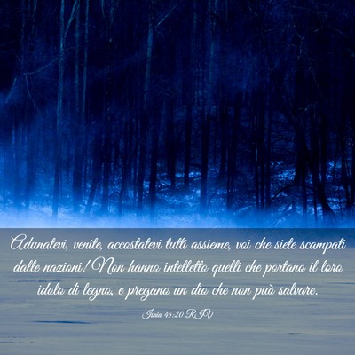 Picture 03 - Isaia 45:20 RIV - Adunatevi, venite, accostatevi tutti assieme, voi - Bible Verse Picture