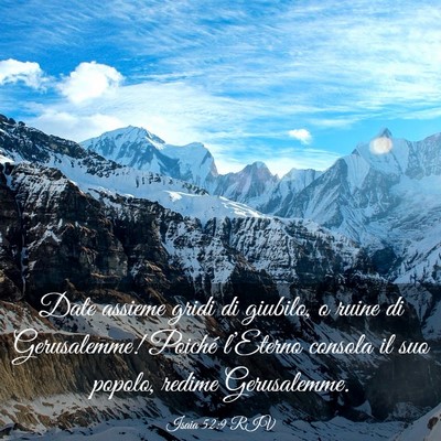 Picture 03 - Isaia 52:9 RIV - Date assieme gridi di giubilo, o ruine di - Bible Verse Picture